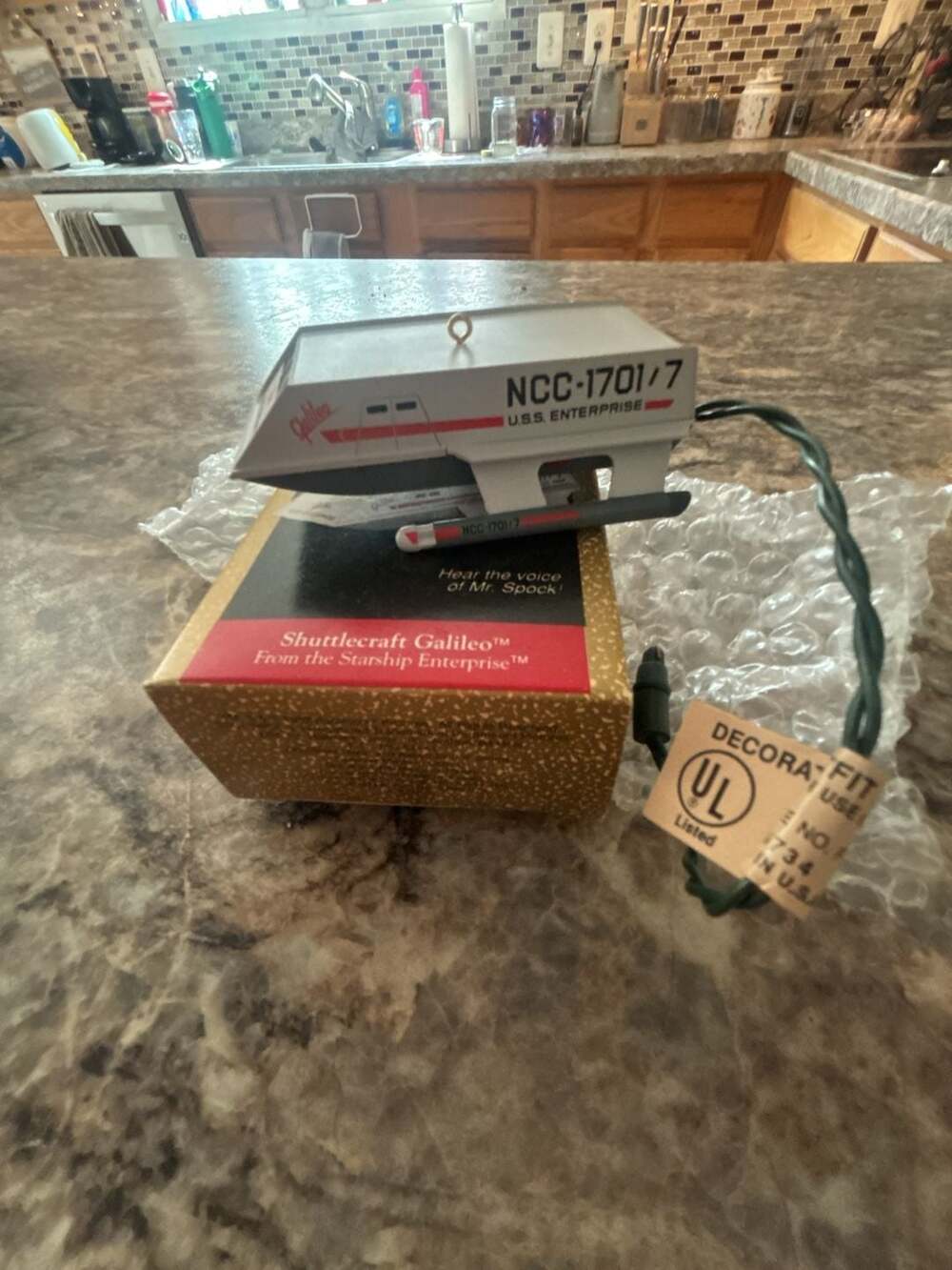 1992 Hallmark Keepsake Magic Ornament Star Trek Shuttlecraft Galileo NCC-1701/7